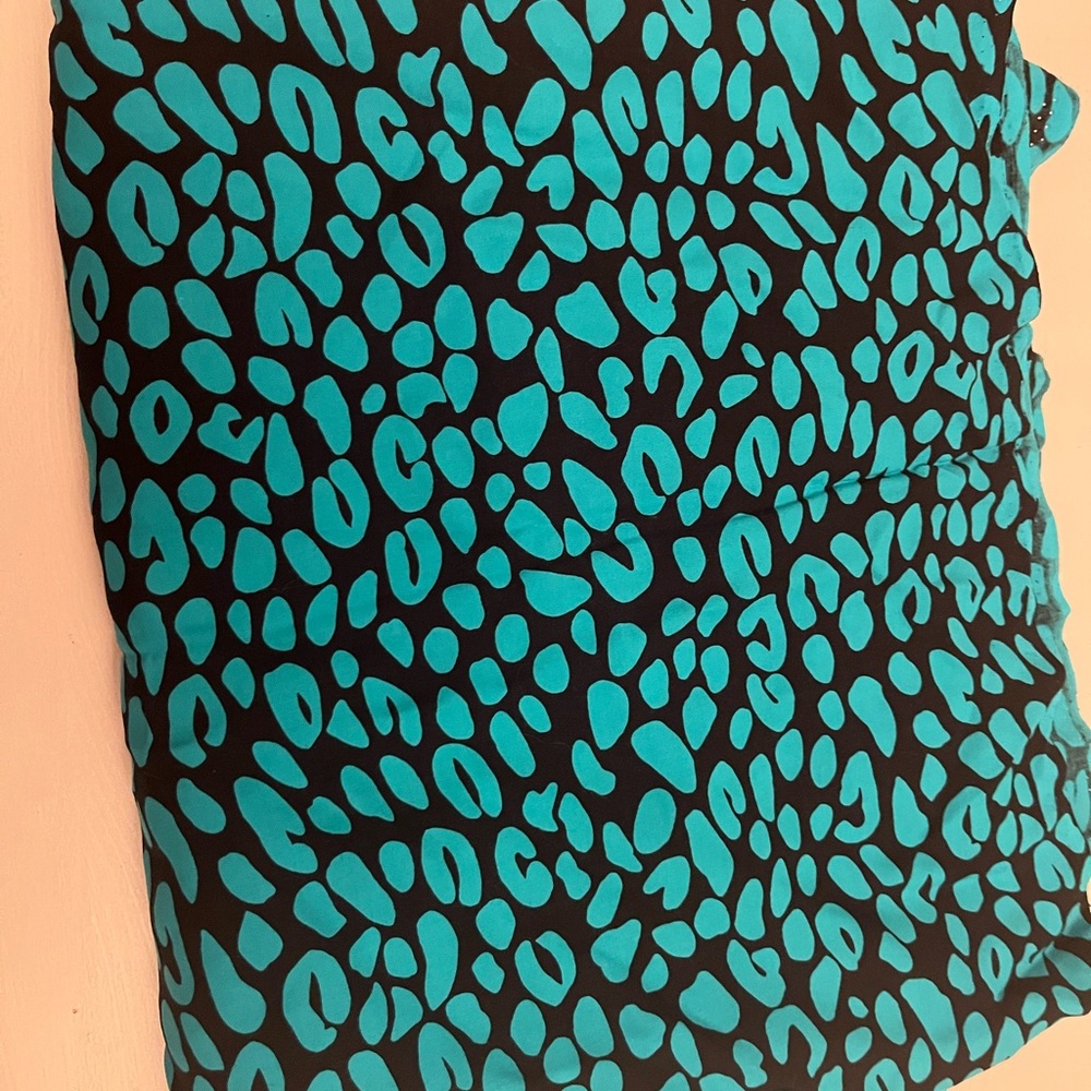 Turquoise and Black Spotted Fabric
